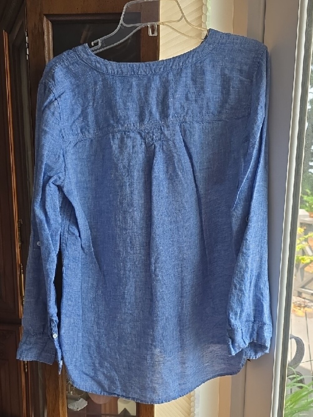 Talbots Light Blue Linen Henley Tunic - Picture 2 of 3